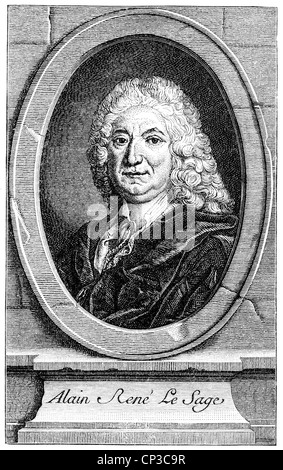 Alain-René Lesage, 1668-1747, französischer Schriftsteller Stockfoto