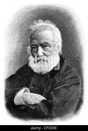 Victor-Marie Hugo, 1802-1885, französischer Schriftsteller, Historische Druck aus Dem 19. Halbmonatsschrift, Portrait von Victor Marie Hugo, 1802 Stockfoto