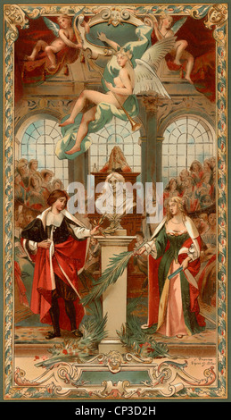 Szene des L'apotheosis in der Cèrémonie von Molière auch bekannt als Jean-Baptiste Poquelin, 1622-1673, französischer Schauspieler, theater Stockfoto