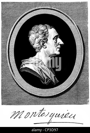 Charles-Louis de Secondat, Baron De La Brède et de Montesquieu, 1689-1755, ein französischer Schriftsteller, Philosoph und politischer Theoretiker Stockfoto