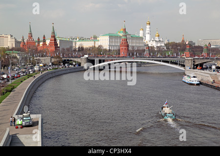 Fluss Moskauer Kreml Stockfoto