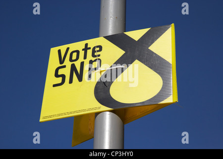 Schottische Nationalpartei SNP Wahlplakat in Schottland Stockfoto