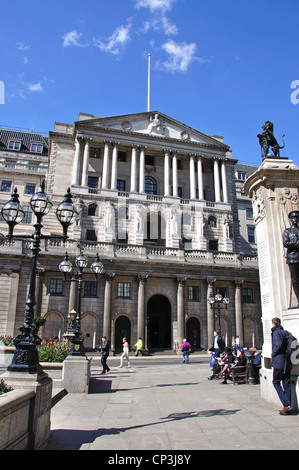 Die Bank of England Sitz, Bank, Threadneedle Street, City of London, London, England, Vereinigtes Königreich Stockfoto