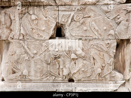 Rom - Detail von der Säule des Trajan Stockfoto