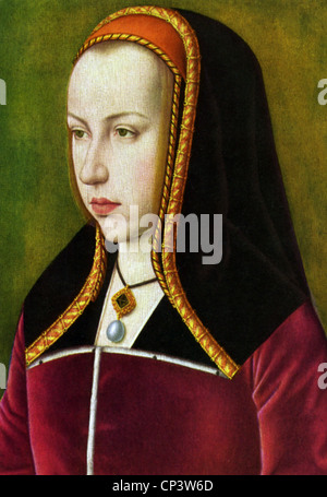 Margaret, 10.1.1480 - 1.12.1530, Erzherzogin von Österreich, Statthalter der spanischen Niederlande 1507 - 1515 und 1518 - 1530, Portrait, Malerei, circa 1500, Artist's Urheberrecht nicht gelöscht werden Stockfoto