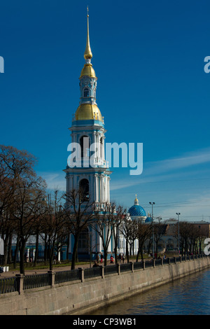 Russland, St. Petersburg, St.-Nikolaus-Marine-Kathedrale, die Marine-Kathedrale des Heiligen Nikolaus und Epiphanie, Kryukov Kanal Stockfoto