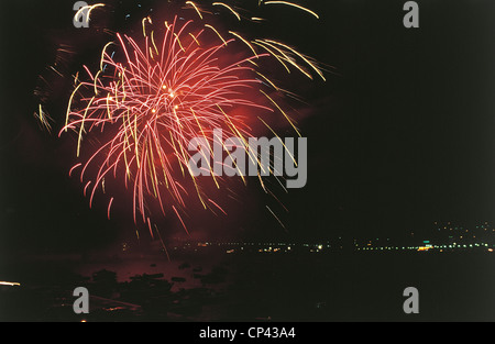 Campania Salerno Feuerwerk während des Festes von San Matteo Stockfoto