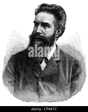 Roentgen, Wilhelm Conrad, 27.3.218 - 10.2.1923, deutscher Physiker, Porträt, Holzgravur, Ende des 19. Jahrhunderts, Stockfoto