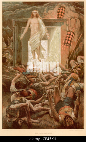 Lithografie von der Auferstehung Jesu Christi, Gemälde von James Tissot Stockfoto