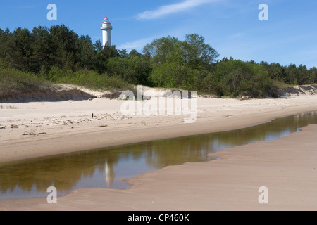 Lettland Region Kurzeme (Courland) Talsi Bezirk Mikeltornis. Leuchtturm (gegründet 1884, tatsächliche Turm ist von 1955) gesehen Stockfoto