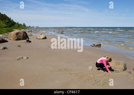 Lettland - Region Kurzeme (Courland) - Talsi Bezirk - Roja. Strand an der Ostsee Stockfoto