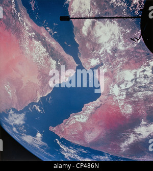 Äthiopien, Somalia, Saudi-Arabien, Südjemen, Golf von Aden und Rotes Meer, vom Satelliten aus gesehen. Stockfoto