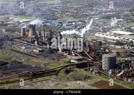 Luftbild von Scunthorpe Steel Works, wieder von British Steel betrieben Stockfoto