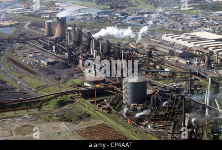 Luftbild von Scunthorpe Steel Works, wieder von British Steel betrieben Stockfoto