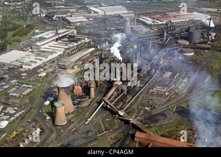 Luftbild von Scunthorpe Steel Works, wieder von British Steel betrieben Stockfoto