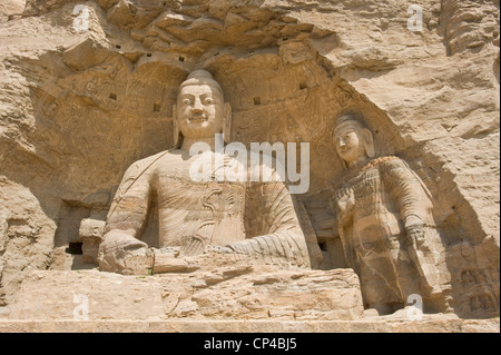 Ratnasambhava Bodhisattva Cave (Höhle 19) an die Yungang Grotten - die zweite höchste bei 16,8 m. Stockfoto