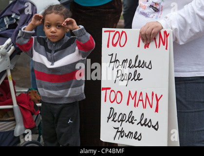 Detroit, Michigan - Proteste gegen Banken und Zwangsvollstreckungen eine Mai und Rallye gehörten. Stockfoto