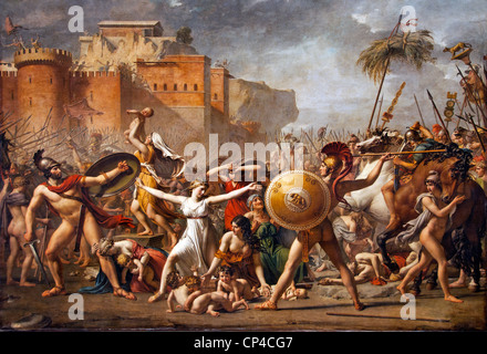Die Intervention der Sabinerinnen 1799 Jacques Louis David (Französisch Frankreich) Der Raub der Sabinerinnen von der Gründergeneration von Rom, Stockfoto