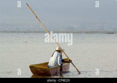 Mexiko Bundesstaat Michoacan. Purepecha Fischer auf See Patzcuaro. Fangtechnik ist in Aufruhr net Unterwasser, Fisch (pez Stockfoto