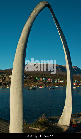 Grönland - Süd-West-Küste - Diskoinsel - Qaasuitsup Kommunia - Qeqertasuaq (o Godhavn). Skulptur. Stockfoto