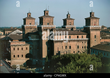 Emilia Romagna - Ferrara. Castello Estense. Stockfoto