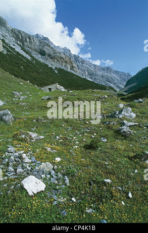 Lombardei Valdidentro Forcola Talblick Stockfoto