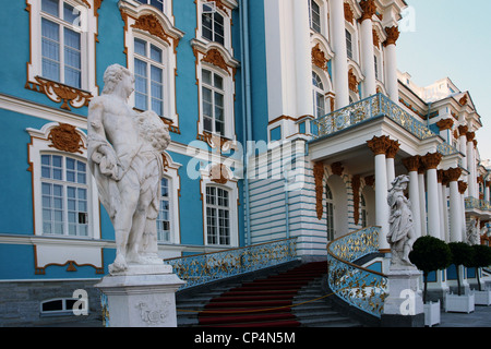 Die fabelhafte barocke Fassade der Katharinenpalast Süd-östlich von St.Petersburg Russland Stockfoto