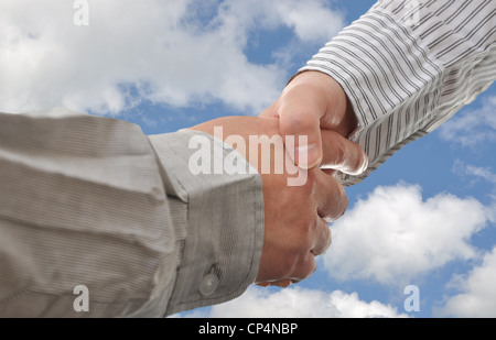 Handschlag zwischen Unternehmer und Unternehmerin Stockfoto