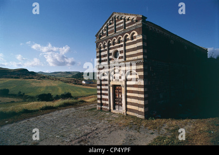 Sardinien - Bulzi (Ss) - Pisaner romanische Kirche San Pietro Bilder, XII-XIII Jahrhundert. Stockfoto