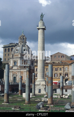 Lazio Rom - Rom. Trajans Säule, dem zweiten Jahrhundert. Stockfoto