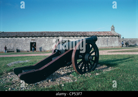 Uruguay - Rocha - Parque Nacional de Fortaleza Santa Teresa, portugiesisches Fort, 1762. Kanone Stockfoto