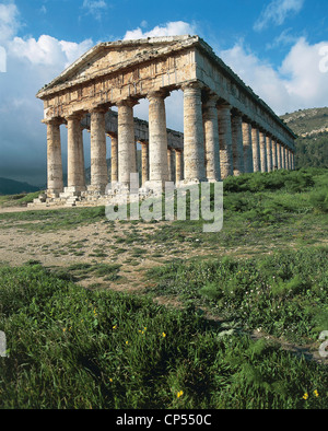 Sizilien - Segesta (TP), den dorischen Tempel des fünften Jahrhunderts v. Chr. Stockfoto