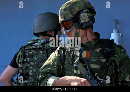 Rumänische Special Operations Forces während einer gemeinsamen Übung mit US Army Special Operations 17. September 2011 in Constanta, Rumänien Stockfoto