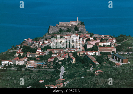 Tuscany - toskanischen Archipel Nationalpark - Insel Capraia (LI). Die Stadt von Capraia. Stockfoto