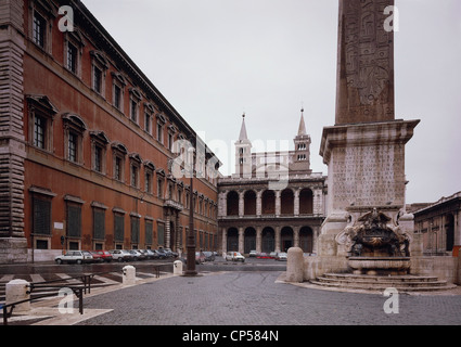 Lazio Roma Basilica di San Giovanni in Laterano, Seite mit Loggia Segen zusammen mit angrenzenden Lateran Palast gebaut Stockfoto