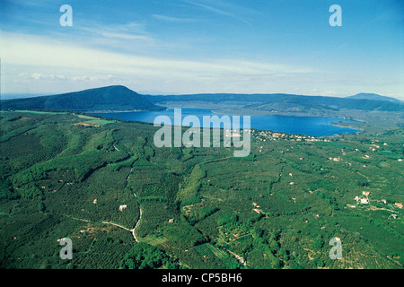 LAZIO - natürliche Reserve der See Vico (VT), Luftbild Stockfoto