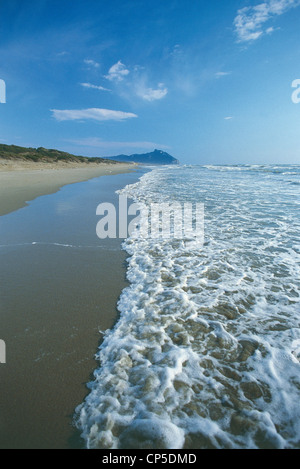 Lazio - Parco Nazionale del Circeo. Strand Stockfoto