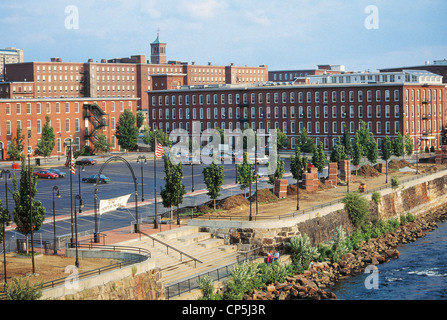 Vereinigte Staaten von Amerika-New Hampshire-Manchester. Amoskeag Hills, die meisten "der weltweit größte Textilfabrik, jetzt geschlossen, auf Stockfoto