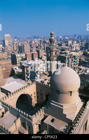 Ägypten Kairo mit Blick vom Minarett der Ibn-Tulun-Moschee Stockfoto