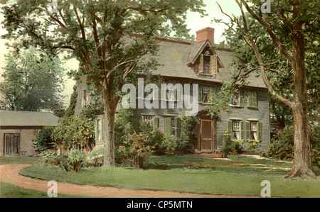 Die Old Manse, Heimat von Nathaniel Hawthorne 1804-1864, ein amerikanischer Schriftsteller, jetzt ein Museum, Concord, Massachusetts, USA Stockfoto