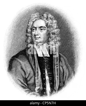 Jonathan Swift oder Isaac Bickerstaff, 1667-1745, irischer Schriftsteller, Satiriker der Frühaufklärung, Autor Gullivers Reisen Stockfoto