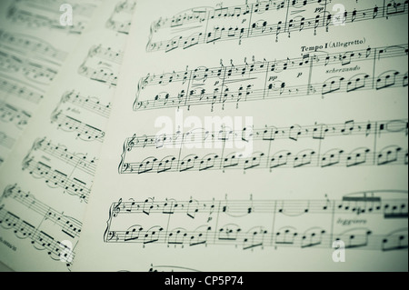 Hintergrundmusik-Partitur Stockfoto