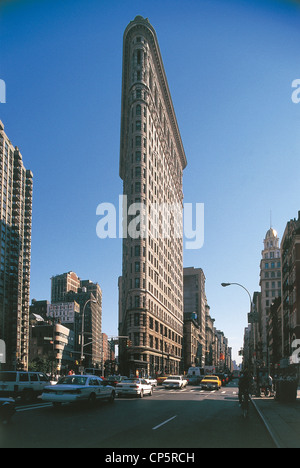 Vereinigte Staaten von Amerika NEW YORK MANHATTAN Flatiron Building 1903 zwischen BROADWAY und FIFTH AVENUE Stockfoto