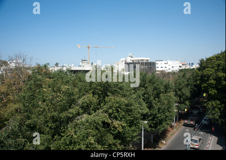 Erhöhten Blick auf Rothschild Boulevard, Tel Aviv, Israel Stockfoto