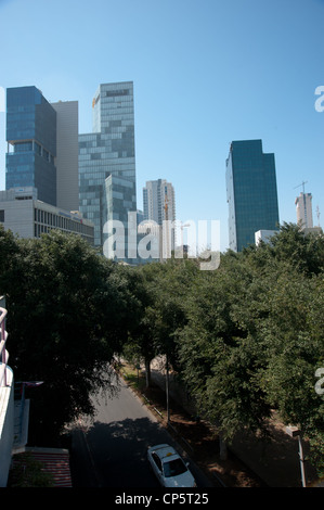 Erhöhten Blick auf Rothschild Boulevard, Tel Aviv, Israel Stockfoto