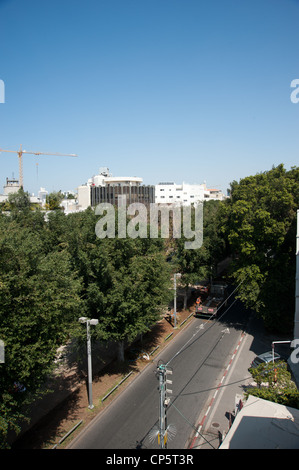 Erhöhten Blick auf Rothschild Boulevard, Tel Aviv, Israel Stockfoto