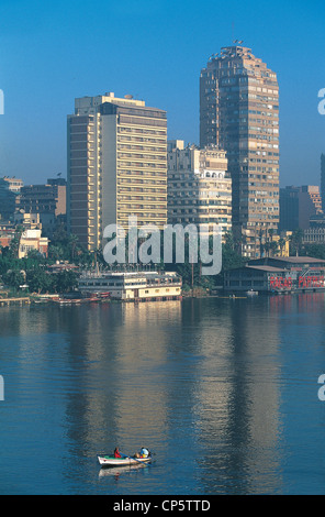 Ägypten - Cairo. Das moderne Herz der Stadt an den Ufern des Nils. Stockfoto