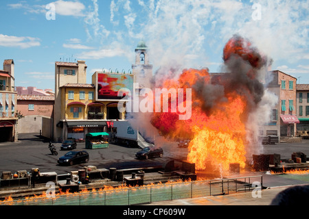 Lampen, Motoren, Action Stunt show im Disneys Hollywood Studios Stockfoto