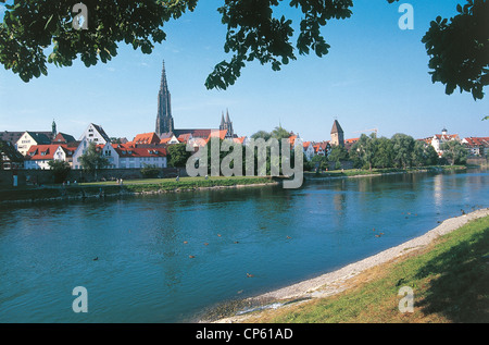 Deutschland Baden-Württemberg - Ulm, mit Blick auf die Donau. Stockfoto