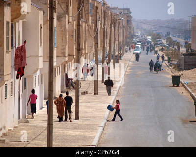 Wohnstraße in der neuen Stadt Essaouira Marokko Stockfoto